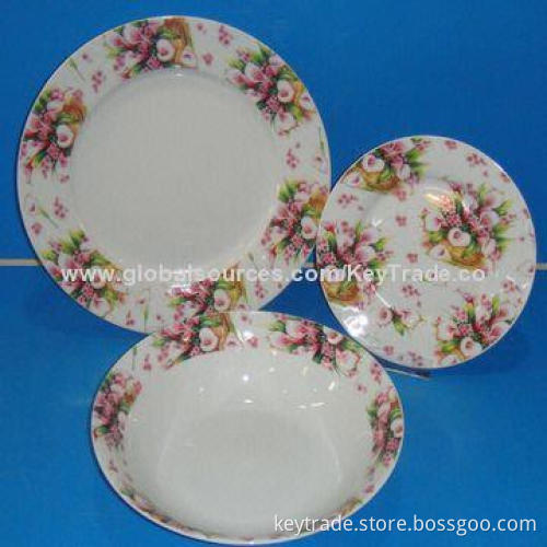 Fine Porcelain 20-piece Dinner Set in Rim-shaped with Decal